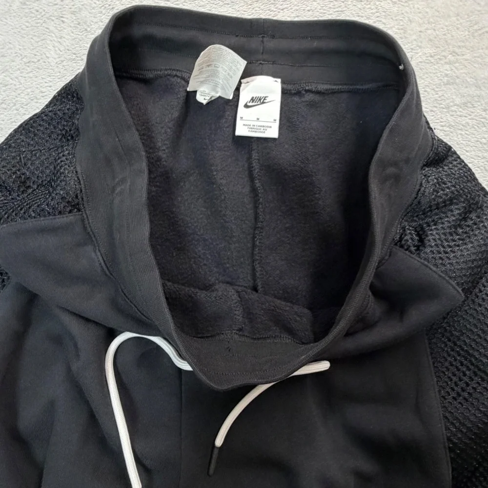 Nike Joggers Womens Medium 30X28 Black Fleece Sportswear Icon Clash Mesh Pants